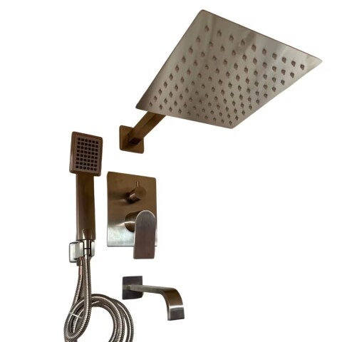 Grifería de ducha Monocomando de embutir con Transferencia Loft Gris Satinado Grifería De Ducha Monocomando De Embutir Con Transferencia Loft Gris Satinado