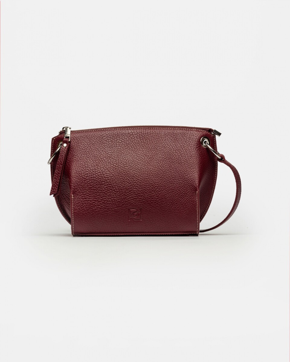 Bandolera Sauvage En Cuero Graneado - Bordeaux 
