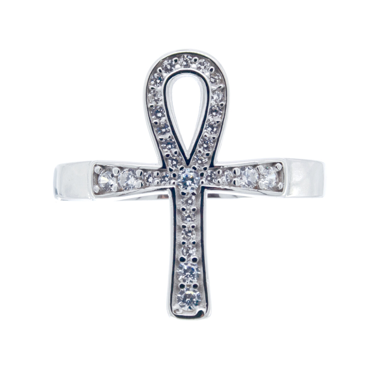 Anillo de Plata 925 rodinada con circonia 