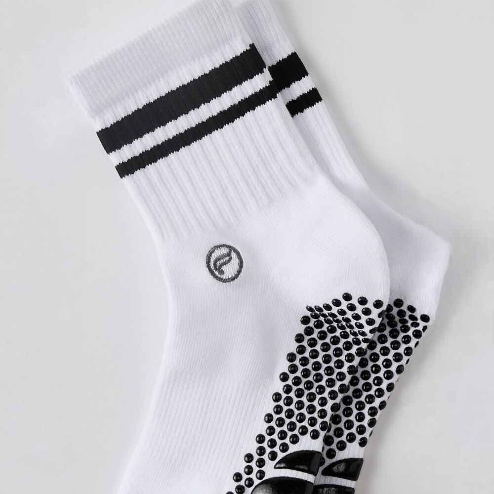 Medias The Powerhouse Quarter Crew Grip Sock Hombre Classic White/black Stripe