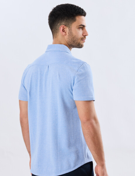 CAMISA PIQUÉ LISA Celeste