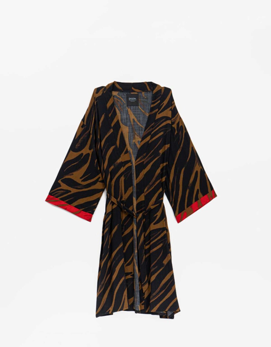 Kimono Estampado Bicolor - Combinacion Bicolor 