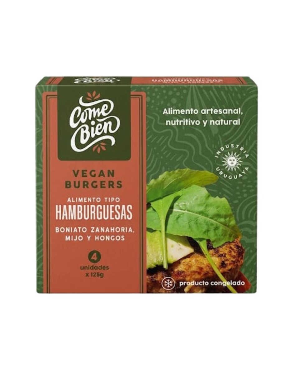 HAMBURGUESAS DE BONIATO, ZANAHORIA, MIJO Y HONGOS X 4 