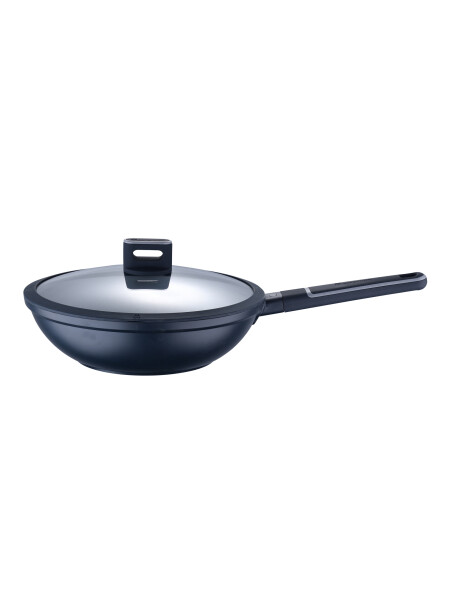 WOK 28X8CM ALUMINIO FUNDIDO C/TAPA INDIGO MP WOK 28X8CM ALUMINIO FUNDIDO C/TAPA INDIGO MP