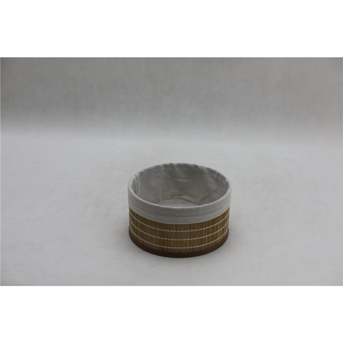 CESTO RED BAMBÚ FORRADO TELA 23X12CM NAT 