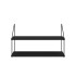 Estante de pared madera y hierro - 2 pisos Negro