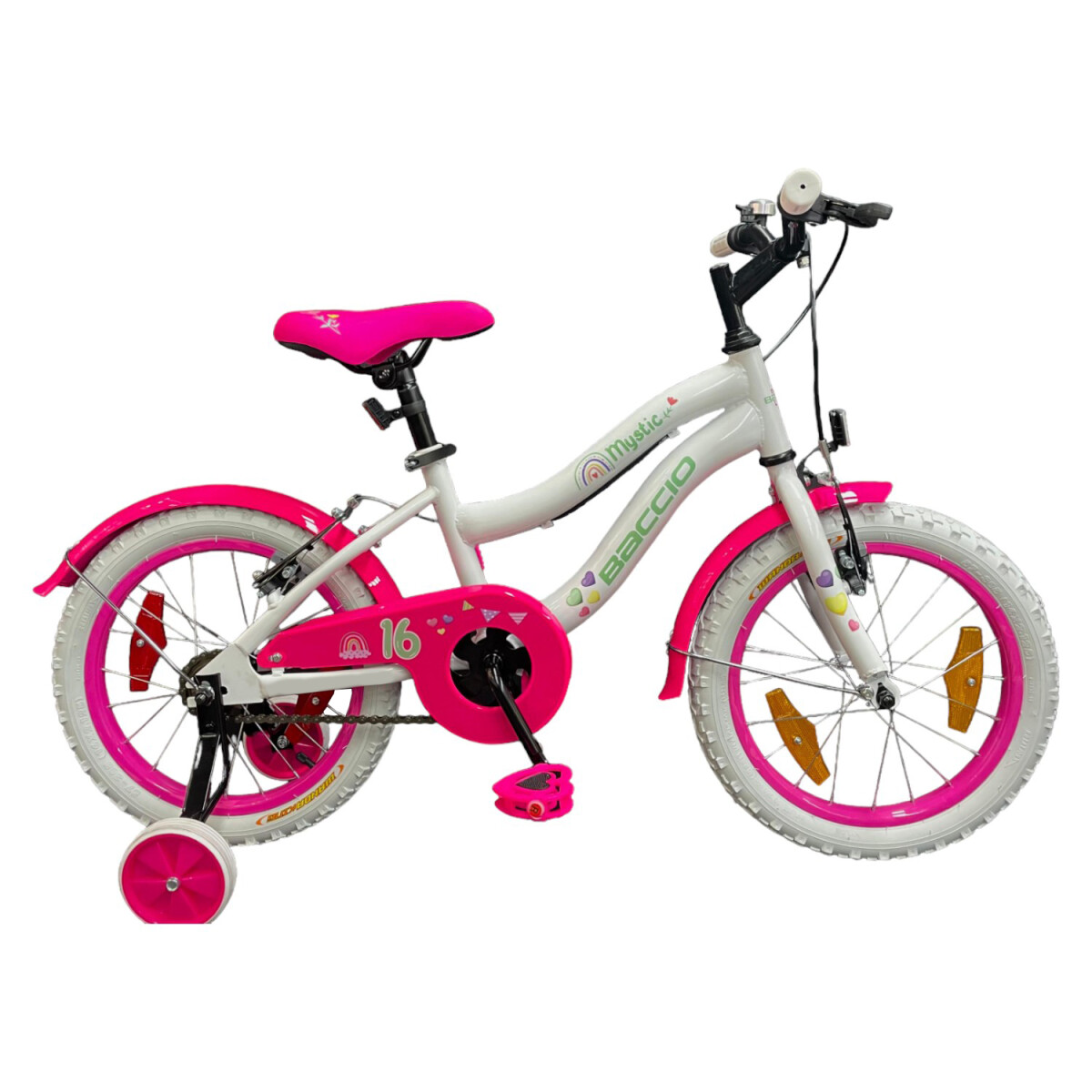 Bicicleta Baccio Mystic rodado 16 - BLANCO/FUCSIA 