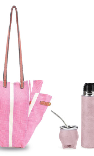 KIT MATERO VOLTOK FUCSIA Y BLANCO C/ URBANO FUCSIA