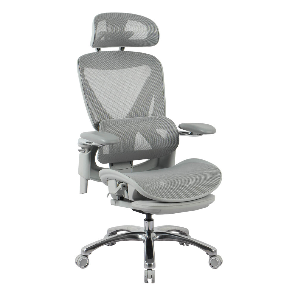 SILLA DE OFICINA MALLA-Y-METAL GRIS LYRA