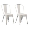 Pack x2 Sillas Tolix Lumax Metal Colores Living Comedor Blanco