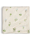 Manta throw ENGSOLEI 130x170 fleece blanco/verde Manta throw ENGSOLEI 130x170 fleece blanco/verde