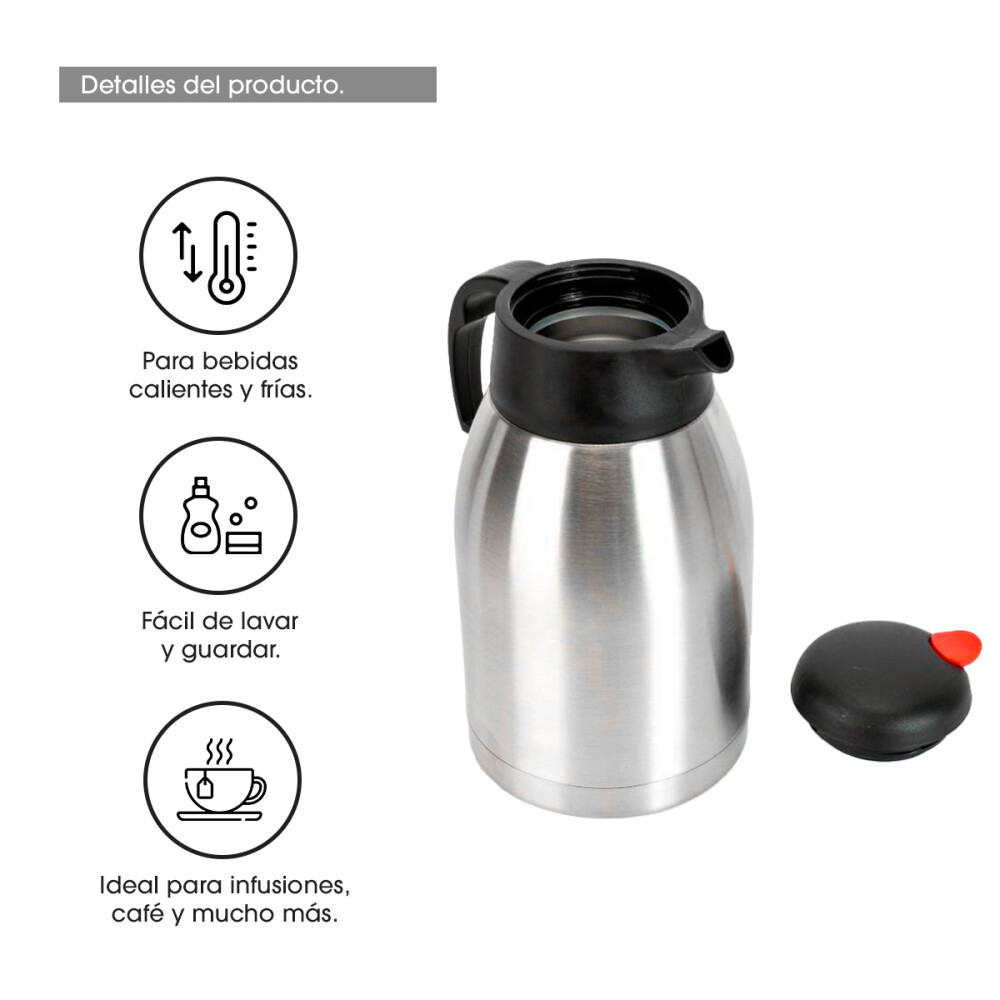 Jarra Térmica Acero Inoxidable 1,2 Litro Café Mate Te Acero