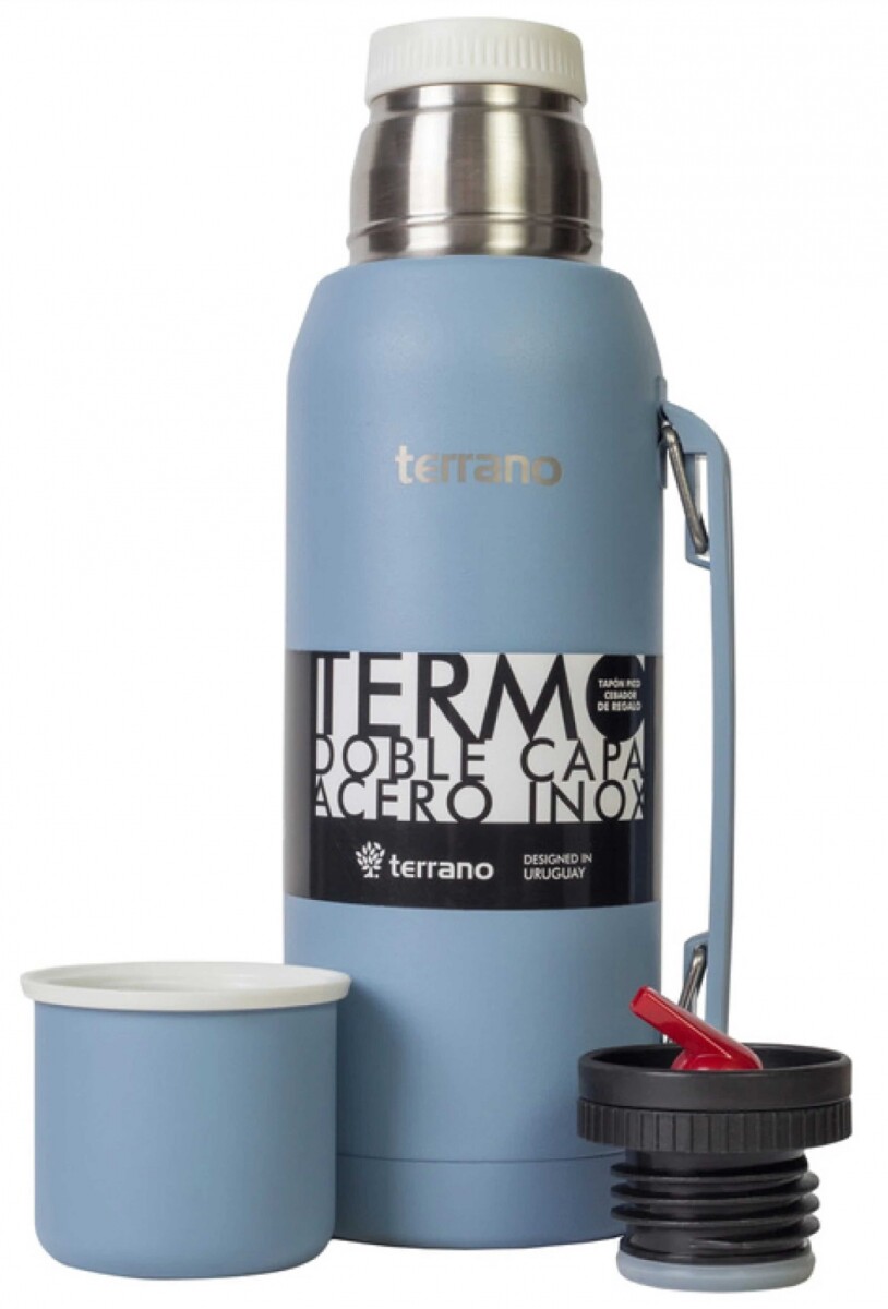 TERMO PREMIUM DE 1LT TERRANO CON MANIJA - CELESTE 