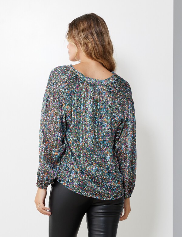 Blusa Gasa Lurex MULTI/VERDE