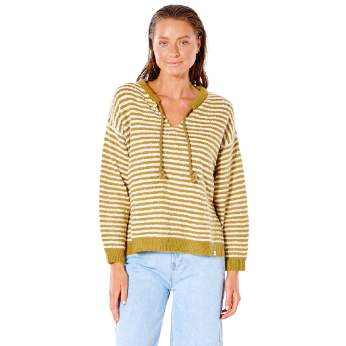 Buzo Rip Curl NOMAD STRIPE SWEATER - Amarillo 