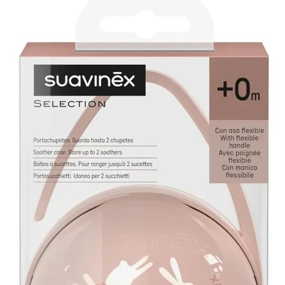 Porta chupete Pod Suavinex rosa conejos