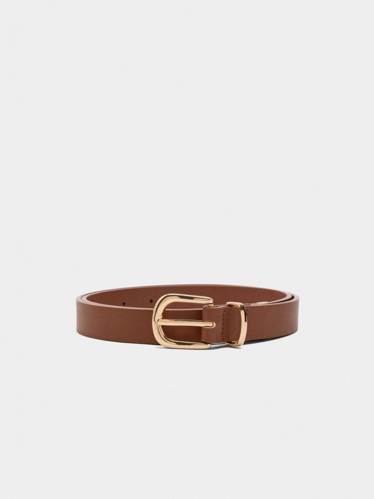 Cinturón Liso Con Hebilla camel