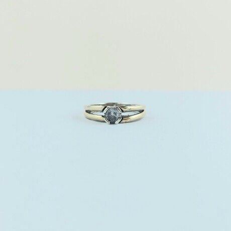 Anillo de plata 925 y double en oro 18 ktes con circonia, SOLITARIO Anillo de plata 925 y double en oro 18 ktes con circonia, SOLITARIO