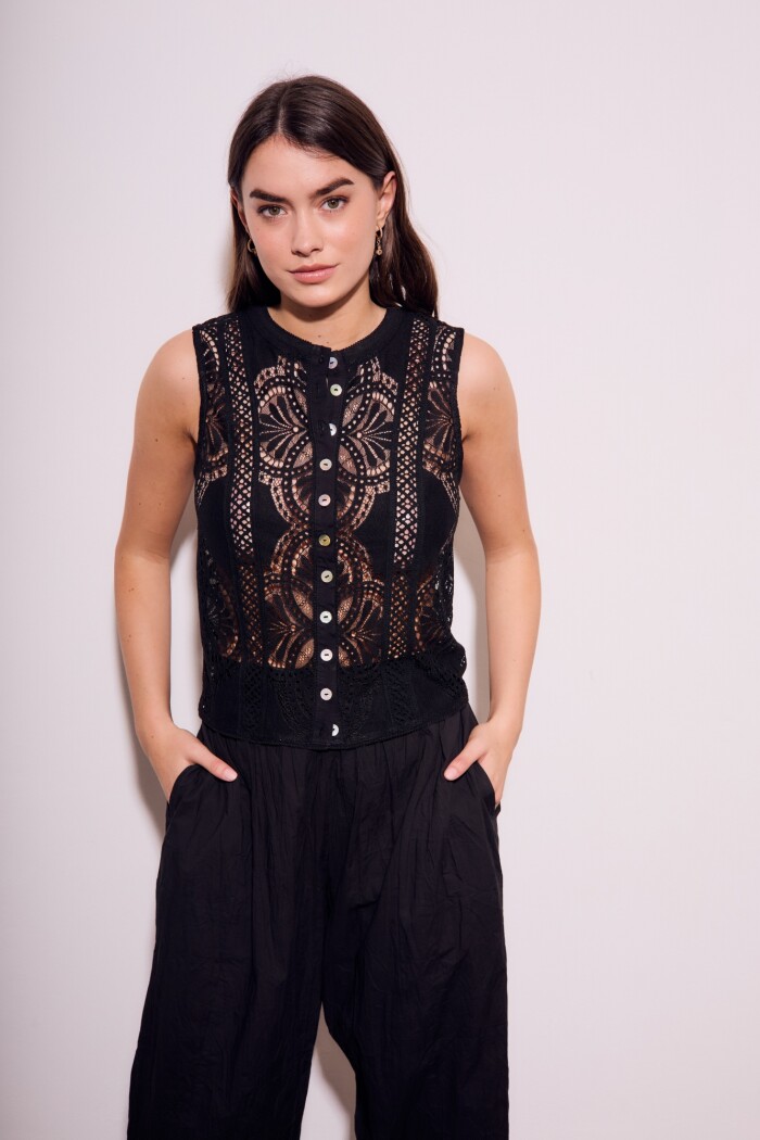 Blusa Encaje Negro