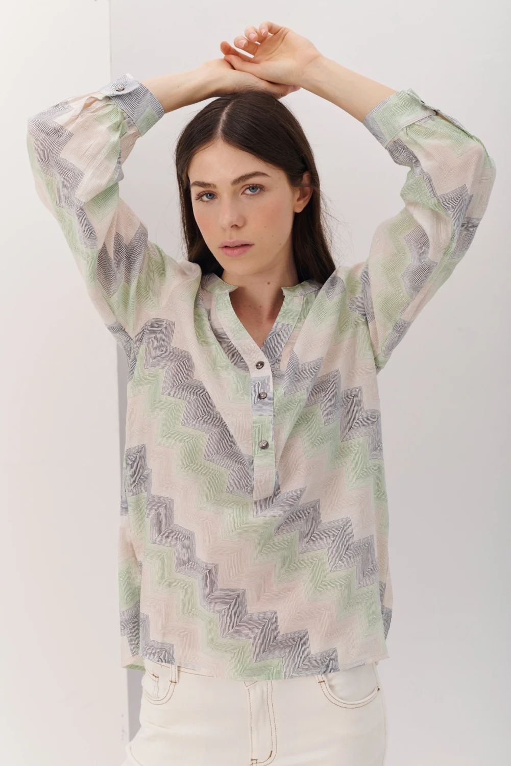 CAMISA JULIA ZIGZAG verde 4