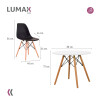 Juego de comedor Con Mesa Circular de 80cm + 2 Sillas Eames Negro