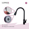 Grifo de cocina gourmet extensible de una sola manija Negro Mate