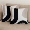 Set x2 funda de almohadones lisa 43 x 43 cm RAYAS NEGRO Y GRIS