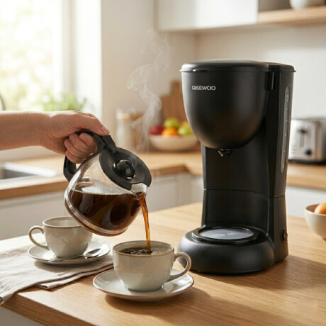 Cafetera de filtro Daewoo | 1,25 Lts. | Antigoteo | Colo negro Cafetera de filtro Daewoo | 1,25 Lts. | Antigoteo | Colo negro