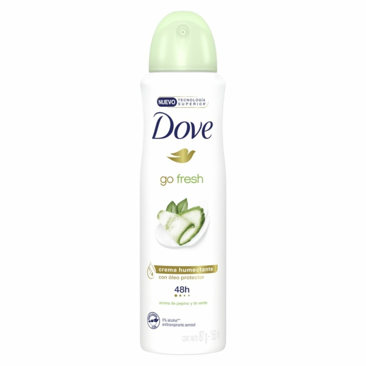 Desodorante Dove Go Fresh Pepino en Aerosol 150 ml 