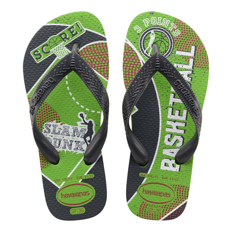 Sandalias Infantiles Havaianas Kids Athletic Verde - Verde Fuo