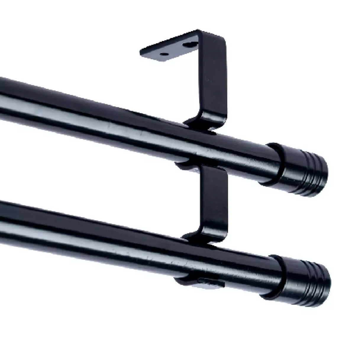 Set barrote doble 1,40 mts x 21 mm + soportes - NEGRO 