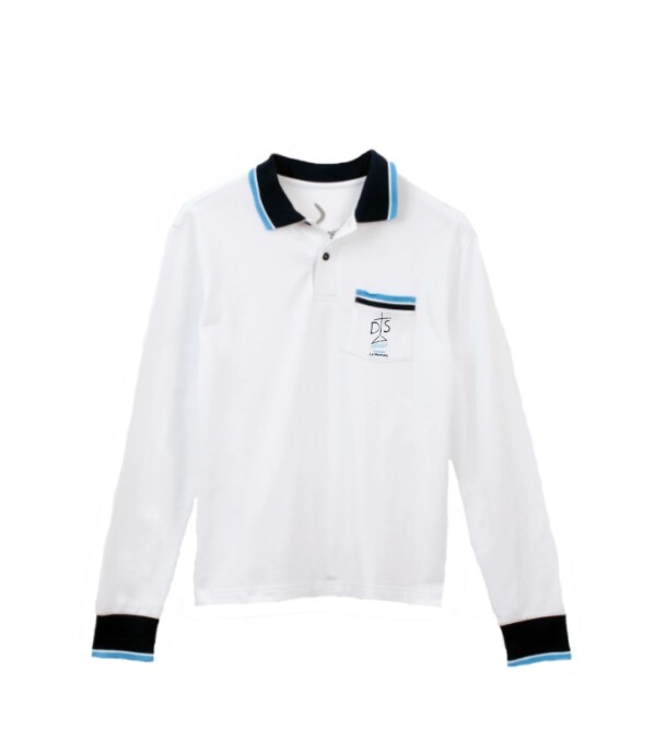 Remera Polo manga larga Colegio La Mennais Blanco