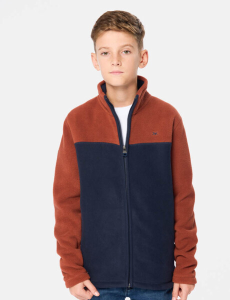 CAMPERA POLAR BICOLOR Bordo