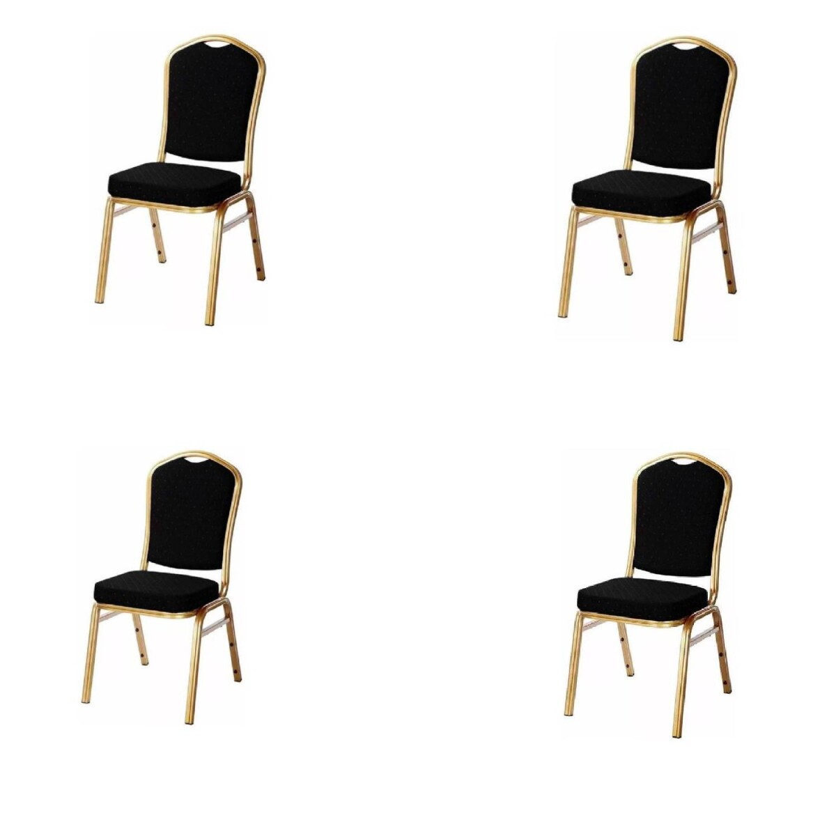 Pack 4 Sillas Hotel Milton Apilables Tapizadas Para Eventos Y Conferencias - Negro 