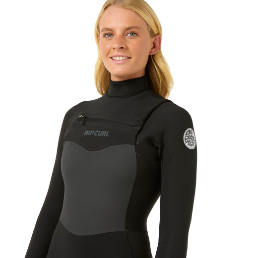 Traje Rip Curl Mujer Dawn Patrol 4/3 Chest Zip - Negro Traje Rip Curl Mujer Dawn Patrol 4/3 Chest Zip - Negro