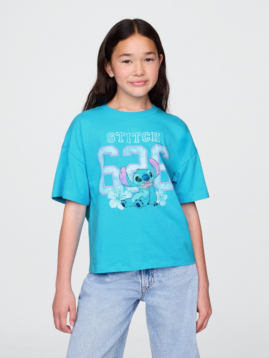 Remera Gráfico Niña - True Cyan Blue 663 