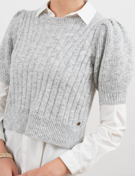 Sweater cropped gris