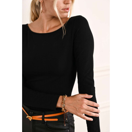 Remera Algodon Elastano Negro