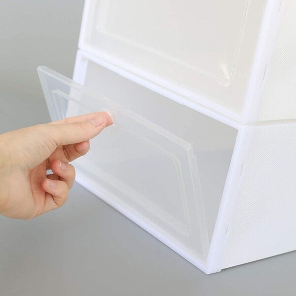Cajas Estantes Organizador Rack Zapatos Zapatera Apilabl X48 Color Variante Blanco grande