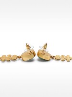 Pendientes De Brass Con Piedra dorado