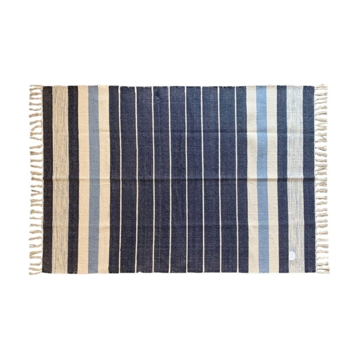 ALFOMBRA CON FLECOS 150X210CM CENTRO AZUL 