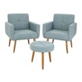 CONJUNTO 2 POLTRONAS + PUFF ORLEANS - CELESTE CONJUNTO 2 POLTRONAS + PUFF ORLEANS - CELESTE