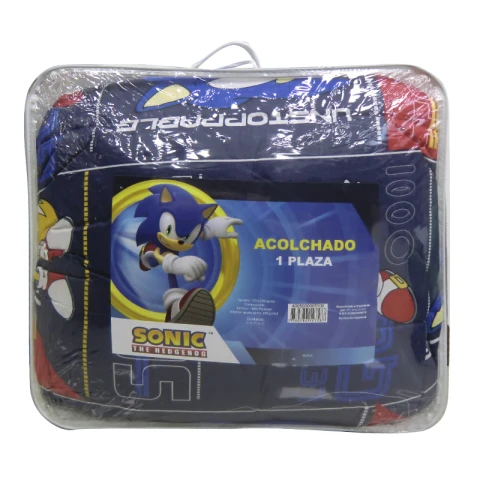 Acolchado Infantil Sonic 1 Plaza 100% Microfibra U