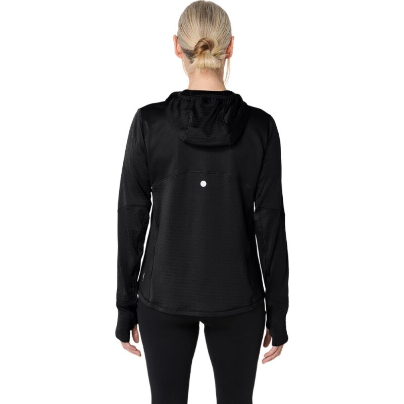 Polera Running Road Winter Ls Hoodie Mujer Performance Black