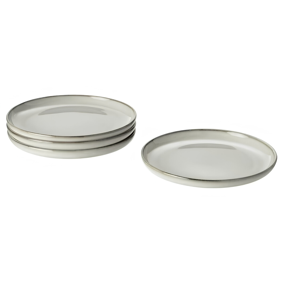 Plato Postre Ceramica Gris Organic x24 19.5cm | Selecta 