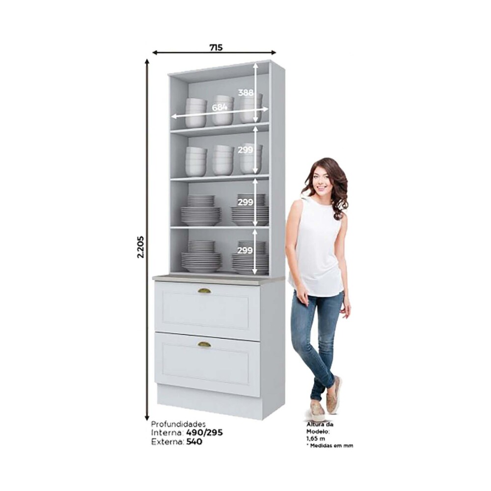 ARMARIO DE COCINA 72 CM MDF BLANCO AMERICANA