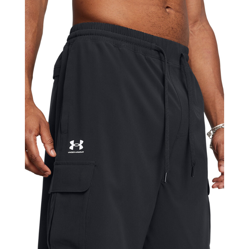 UA Vibe Woven Cargo Short-GRN BLK-001