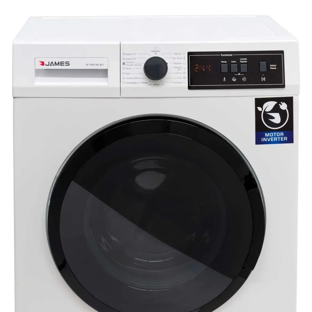 Lavarropas Carga Frontal Blanco 7 Kg - Modelo LR 7990 INV - James Lavarropas Carga Frontal Blanco 7 Kg - Modelo LR 7990 INV - James