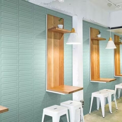 Cerámica para pared Brick Verde Agua 32x62 cm Brillante Cerámica Para Pared Brick Verde Agua 32x62 Cm Brillante