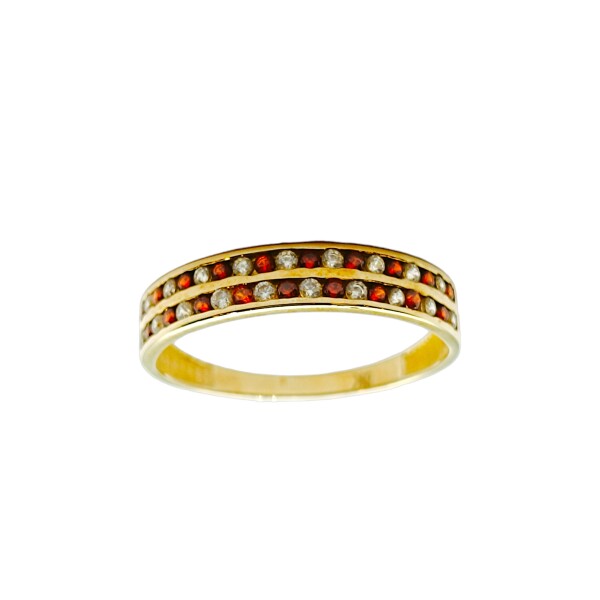 Anillo Sin Fin-Oro Bajo-Piedra Rubi-AN8137 conpiedra
